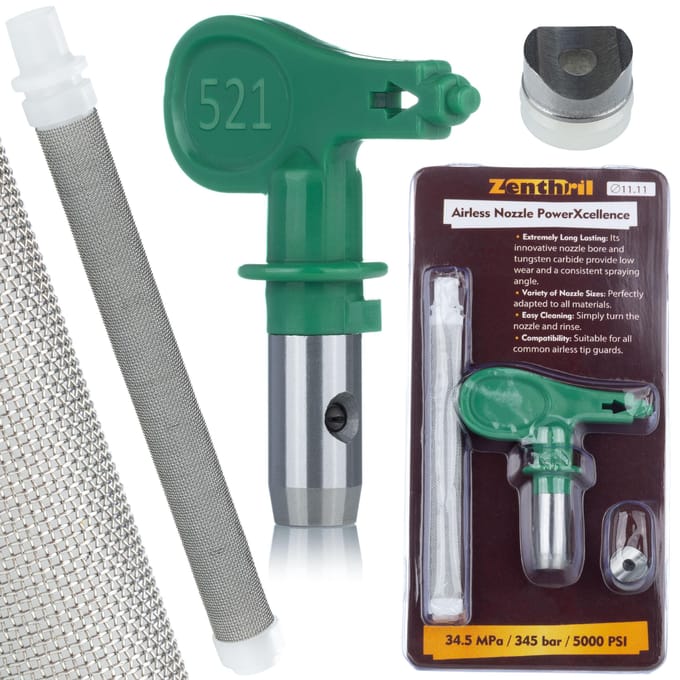 Zenthril Spuitmond Set Model 521 PowerXcellence - Hogedruk Spuitmond - 25 cm Sproeibreedte, 60 mesh