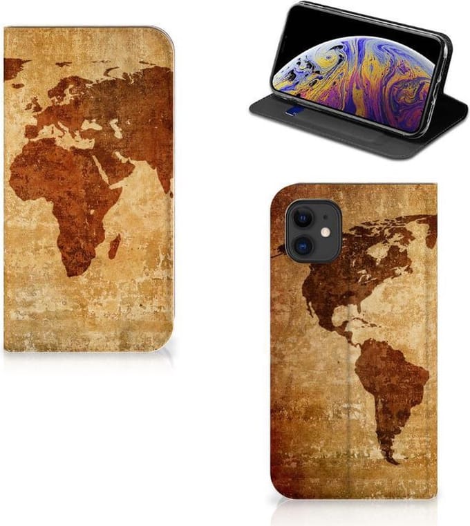 Apple iPhone 11 Book Cover Wereldkaart