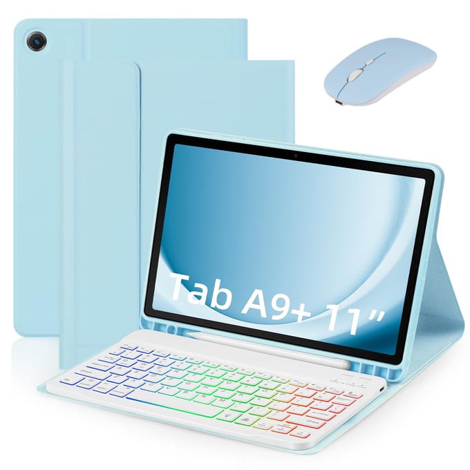 Voor Samsung Galaxy A9 Plus 5G toetsenbord tablethoes Verander uw tablet in een laptop met blauw