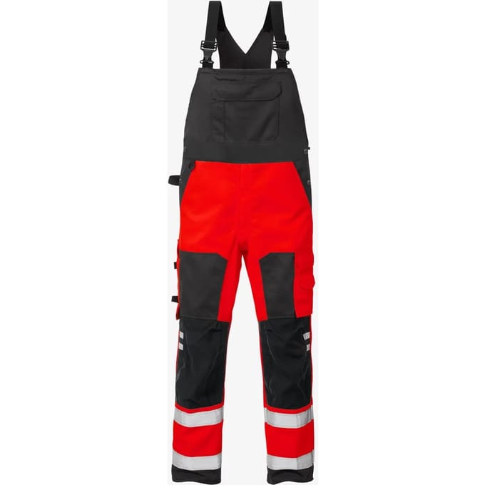 Fristads Hi Vis Amerikaanse Overall Klasse 2 1015 Plu - Hi-Vis rood/zwart - C150