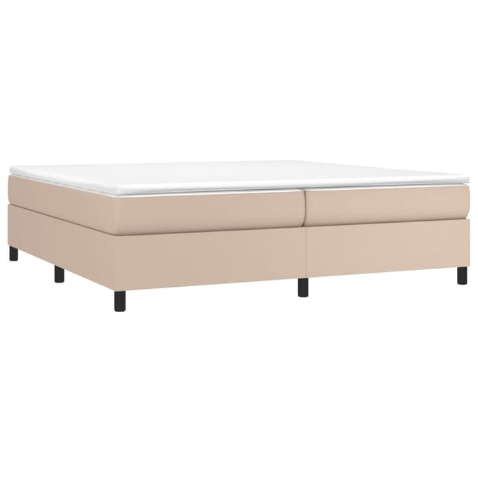 vidaXL - Boxspring - bed - kunstleer - cappuccinokleurig - 200x200 - cm