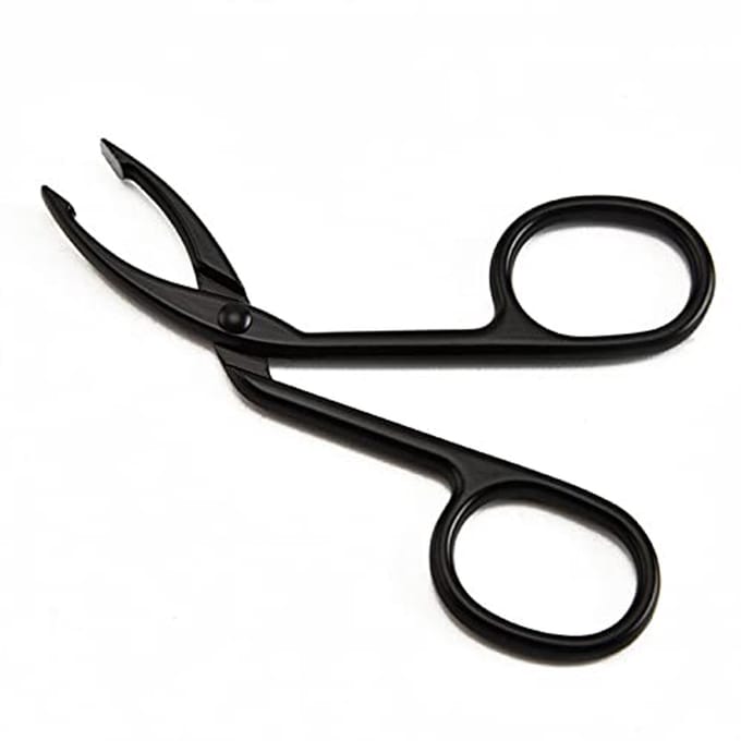 Scissor-Shaped Eyebrow Tweezers - Versatile Hair Removal Tool with Curved and Flat Tips