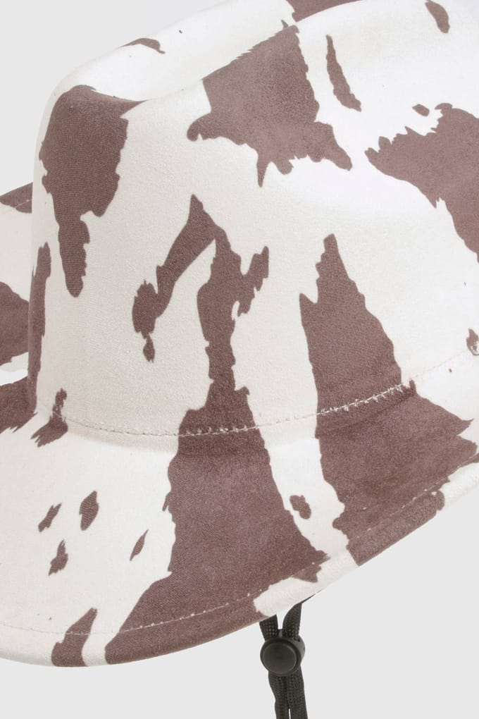 boohoo Dames Cowboyhoed met koeienprint | Bruin