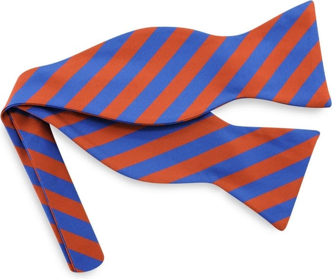 We Love Ties - Vlinderdassen - Vlinderdas gestreept - blauw / oranje