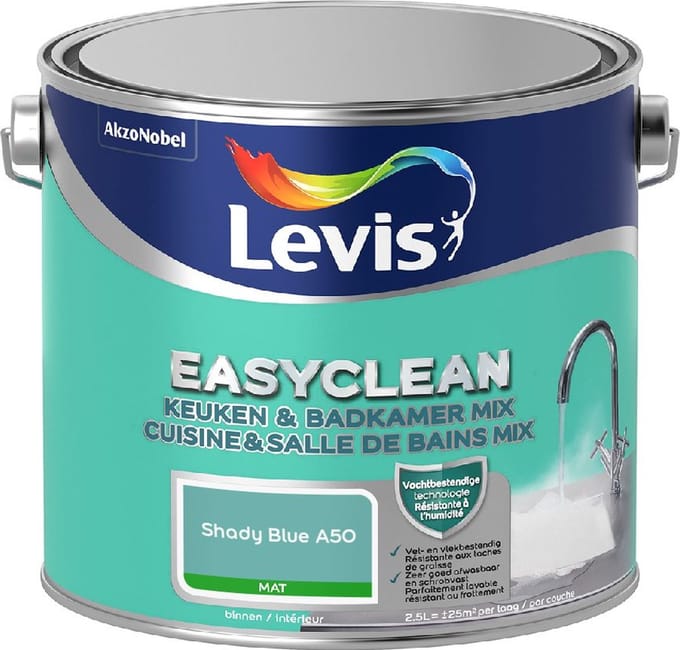 Levis - Easyclean Keuken & Badkamer Mix - Shady Blue A50 - Mengverf - 2,5 L