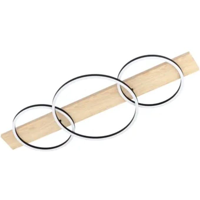 Eglo Plafondlamp Boyal Hout Zwart 2x12w