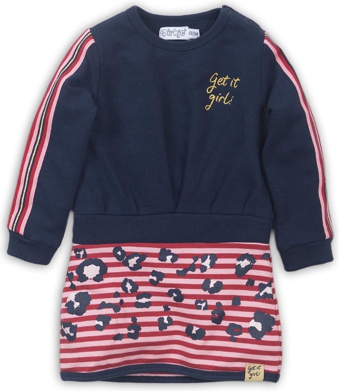Dirkje - Baby dress - Navy + red + pink - Vrouwen - Maat 86