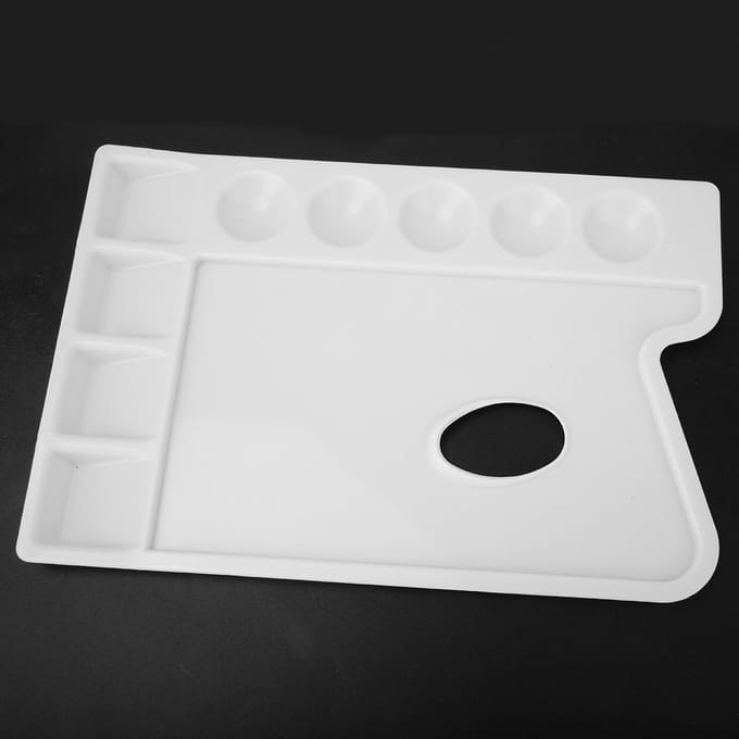 Plastic PVC Verdikking Rechthoek Olie Aquarel Palet Acrylverf Kleur Pan black