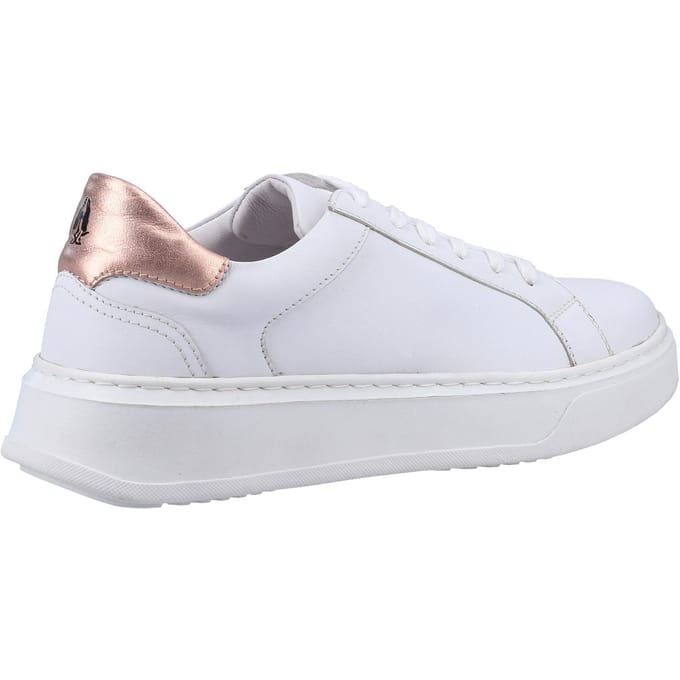 Hush Puppies Camille Leren Damestrainers Wit