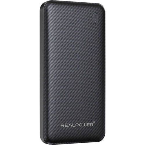 RealPower Powerbank 10000 mAh Fast Charge, SuperCharge, USB PD USB-A, USB-C Zwart