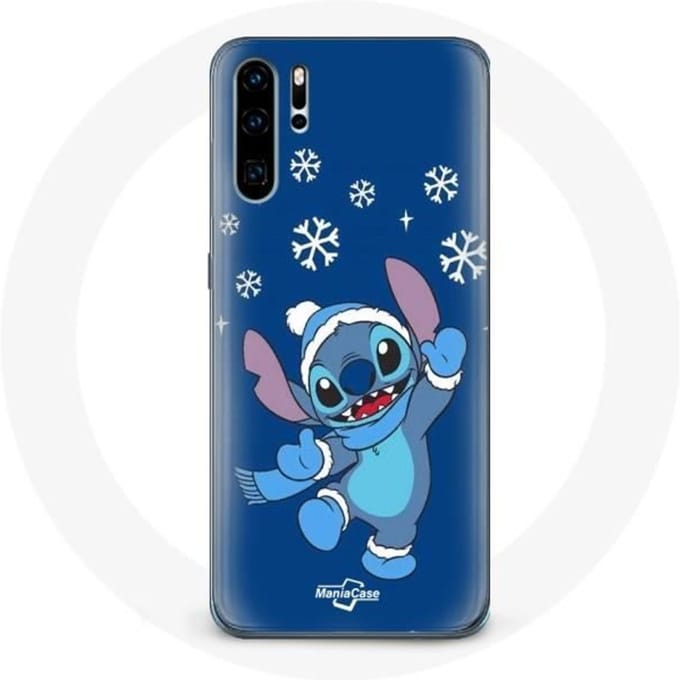 Coque - Huawei - P30 - Souple - Stitch neige Noël - Bleu bleu