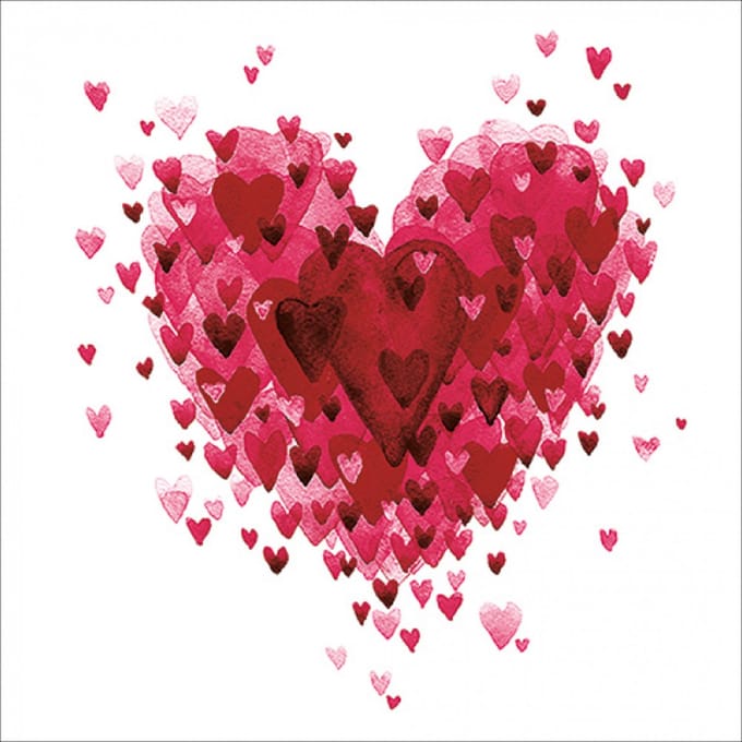 Lunch Servetten Heart of hearts red - Ambiente - 33x33 cm