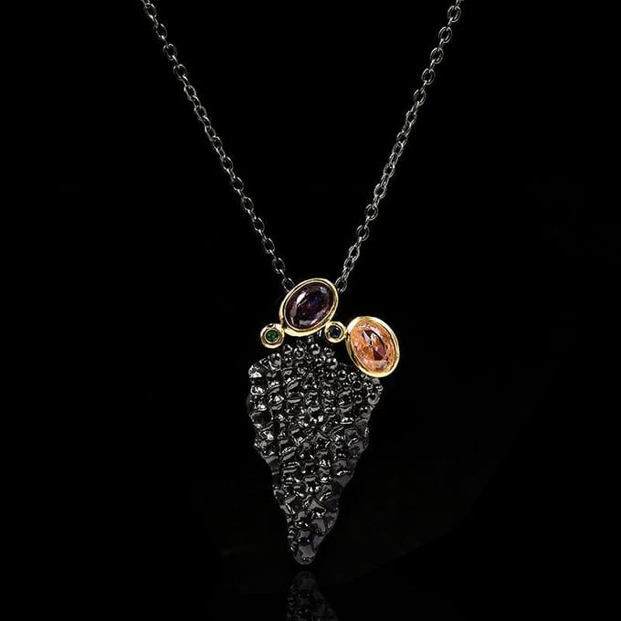 Europese en Amerikaanse Driehoekige Micro-intact Zirkoon Zwart Goud Hanger Mode Sieraden black