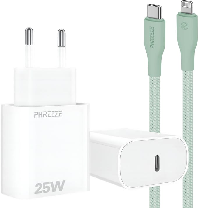 25w power adapter geschikt voor iPhone 14 13 12 11 - Snellader met usb C poort met oplaadkabel 1m