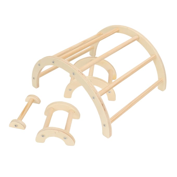 Perchoir à Poulet Griffe Meulage Structure Stable Forme d'Arche Support en Bois pour Ferme Animal de Compagnie Poulailler beige