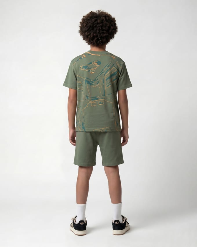 Black Bananas Kinderen Huge Sketch Twin Set, Mintgroen