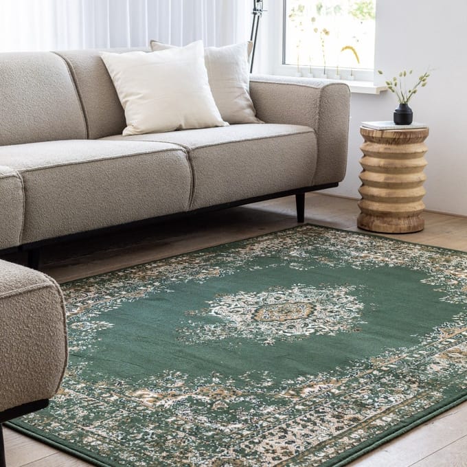 Vintage Vloerkleed Keshan Groen - 190 x 280 cm (L)