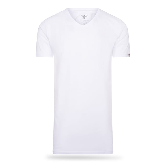 Cappuccino Italia - Heren 4-Pack T-shirt - Extra Lang - Wit - Maat L