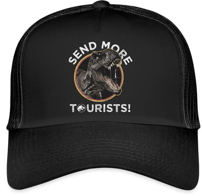 Jurassic Park T-Rex Send More Tourists! Trucker Cap