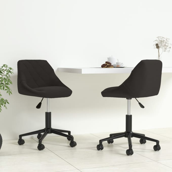 vidaXL Eetkamerstoelen draaibaar 2 st fluweel zwart