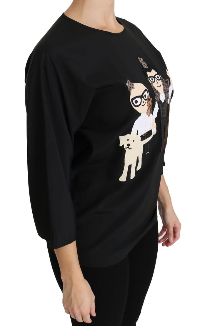 Dolce Gabbana Zwarte Zijden Top