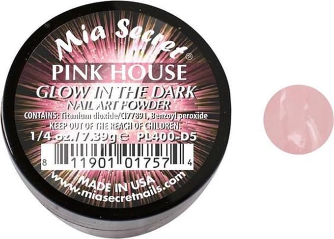 Glow in the Dark Acrylpoeder Pink House