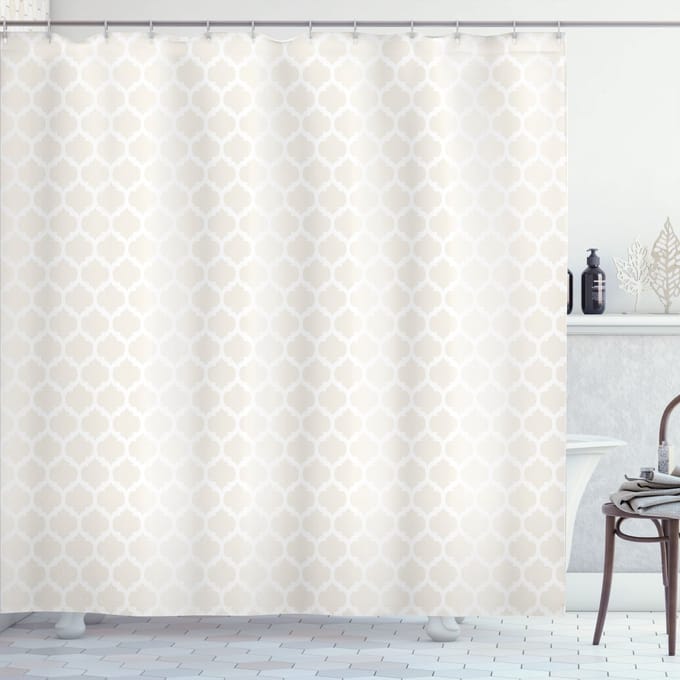 ABAKUHAUS douchegordijn – eierschaalwit 175×200 cm – polyester
