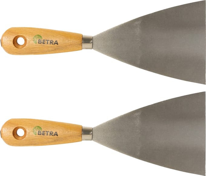 Betra Plamuurmes - 2x - werkbreedte 100 mm - conisch geslepen staal - houten greep