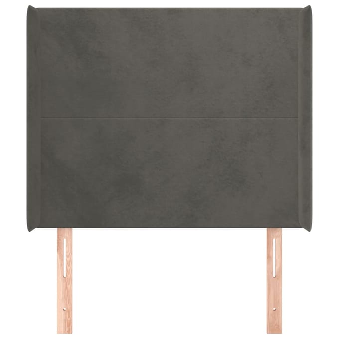 vidaXL - Hoofdbord - met - randen - 83x16x118/128 - cm - fluweel - donkergrijs