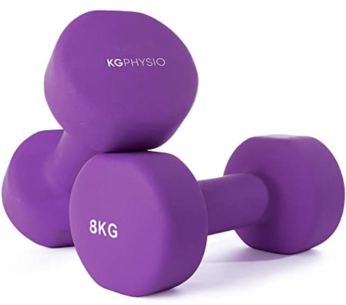 Neopreen Dumbbell Set 1-10 kg met A3 Workout Posters voor Thuisgebruik
