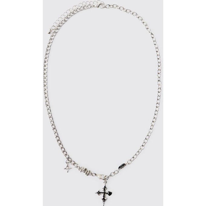 Zilveren Gelaagde Gothic Cross Ketting | Silver