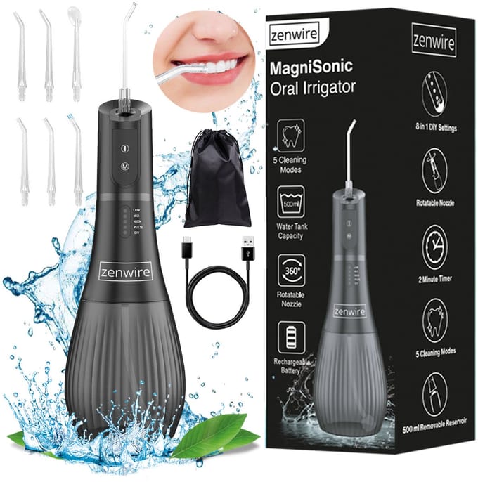 Zenwire WF238 Waterflosser - Monddouche 500 ml - 6 Opzetstukken