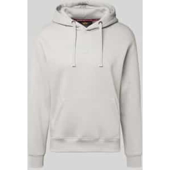 relaxed fit hoodie van katoenmix met labeldetail