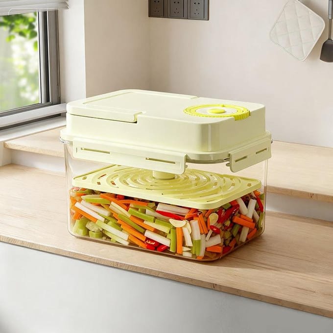 Drukdeksel Stapelbare Augurkenpot - Luchtdichte Fermentatiecontainer Voor Kimchi Groenten Conserveren