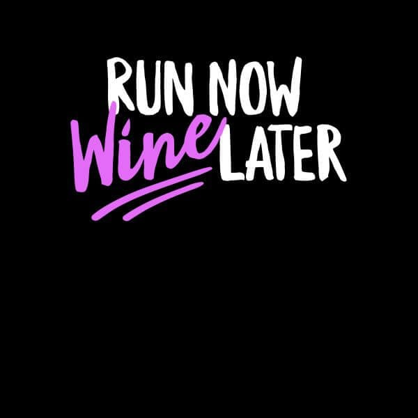 Run Now Wine Later Dames T-shirt - Zwart - 3XL