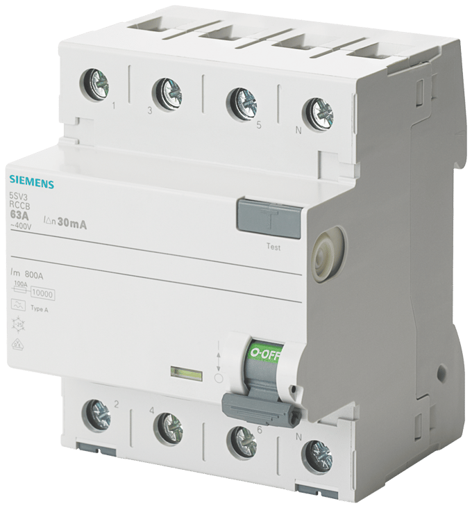 Siemens 5SV33466 5SV3346-6 Aardlekschakelaar A 4-polig 63 A 0.03 A 400 V