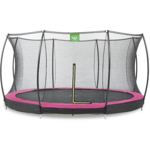 EXIT Silhouette Trampoline ø427cm - met Veiligheidsnet - Inground - Rond - Voor Kinderen - Roze
