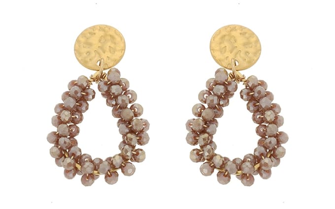 Oorbellen Ivette - Brons - Crystal Beads - Kralen - Trending