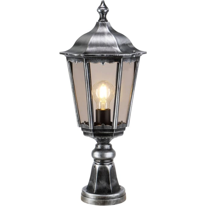 LCD Sokkellamp 1112 van gegoten aluminium zwart-zilver