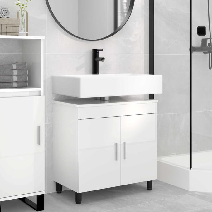 vidaXL - Badkamer - vaniteitsunit - Hoogglans - Wit - 60 - x - 35 - x - 60 - cm