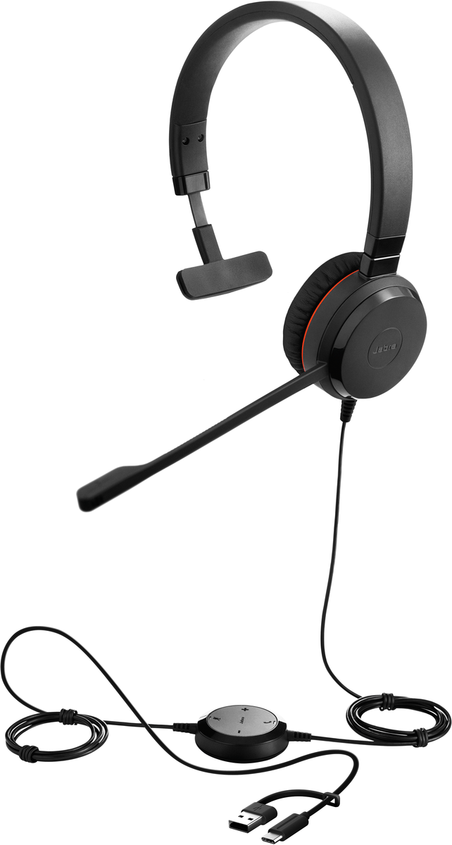 Jabra Evolve 30 II On Ear headset Kabel Mono Zwart Noise Cancelling, Ruisonderdrukking (microfoon) Headset, Volumeregeling, Microfoon uitschakelbaar