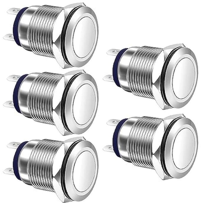 Waterdichte Drukknop Vergrendeling 12mm voor 12V/24V/110V/250VAC