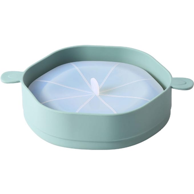 Siliconen Popcorn Emmer met Handvat Opvouwbaar Grote Capaciteit Hittebestendig Magnetron Popcorn Maker Cyan white