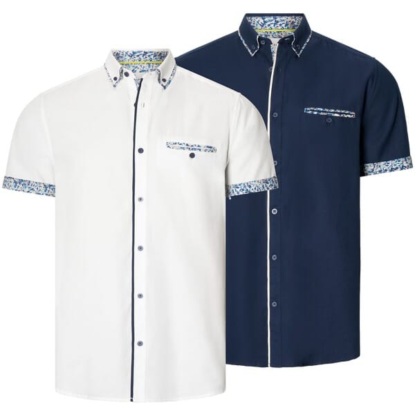 Babista herren Overhemden, Set Van 2 - 51/52 - donkerblauw - Plus Size