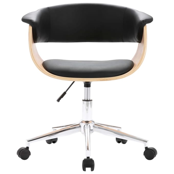 vidaXL - Eetkamerstoelen - draaibaar - 2 - st - kunstleer - zwart