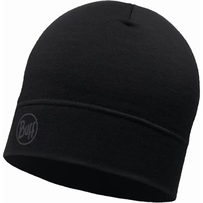 BUFF® Merino Lightweight Beanie SOLID BLACK - Muts