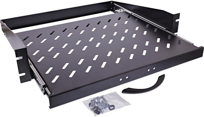 InLine® 19 uitschuifbaar rek, 350mm, 30kg, 2U, RAL 9005 zwart