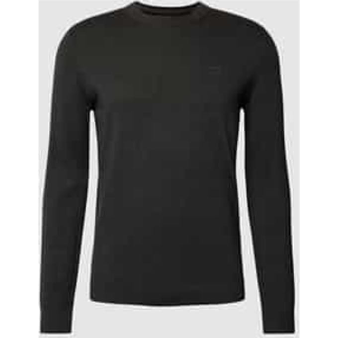 Tom Tailor - Gebreide trui van katoen - Maat M - Black Grey Melange