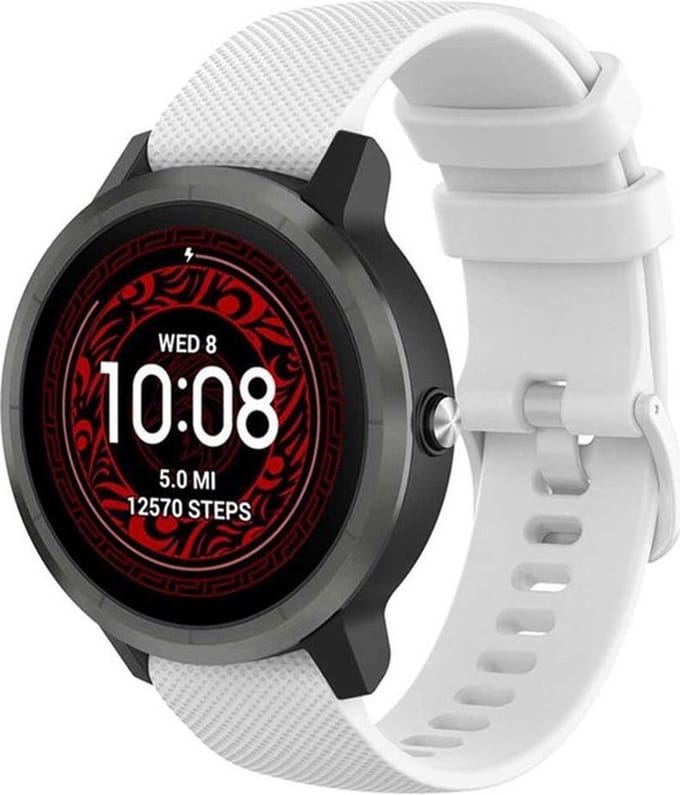 Shop4 - Garmin Vivoactive 3 Bandje - Siliconen Wit