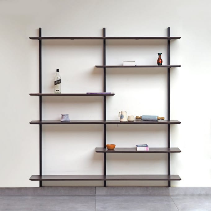 Wandrek Mellow Zwart Metaal & Hout Chocoladebruin Decoratief